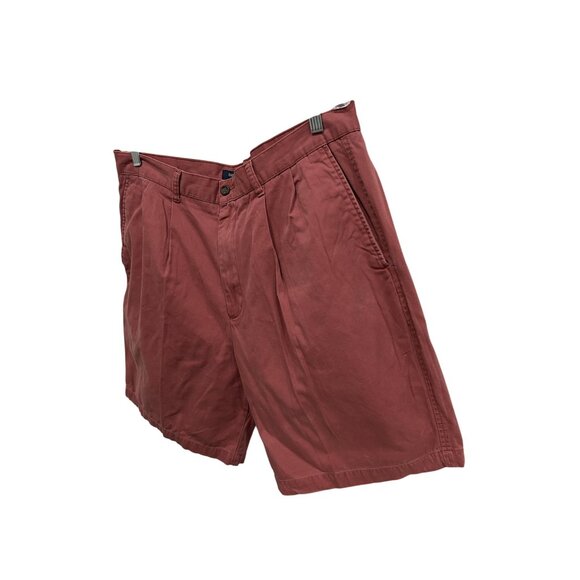 Dockers Mens W38 Dusty Rose Pleated Cotton Shorts With Button Closure & Back Poc - Picture 3 of 9